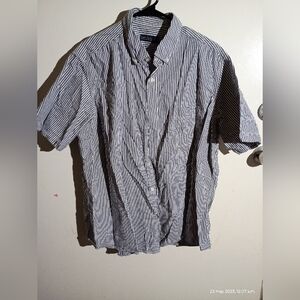 Faded Glory Blue and White Casual Button Down Shirt